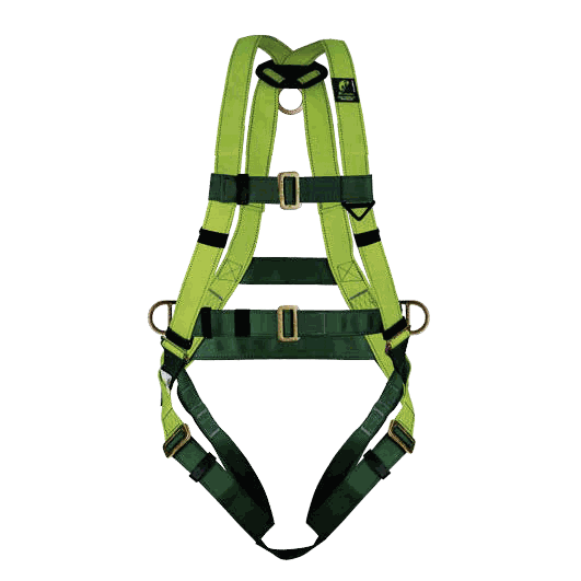 ARNÉS DE CUERPO COMPLETO CON ANILLOS “D” EN ESPALDA Y COSTADOS.FULL BODY HARNESS WITH “D” RINGS ON THE BACK AND SIDES.