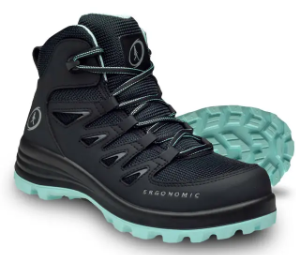 Zapato de Seguridad para dama tipo Borceguí Quantum Negro Menta Talla 26 Marca Riverline